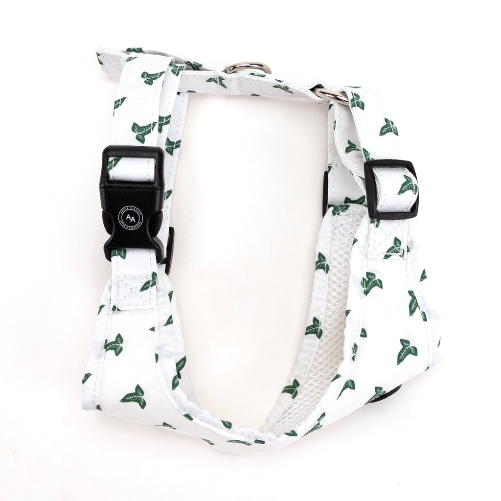 100% Cotton Adjustable No Pull Dog Harness Silver Elven Leaf  LOTR side