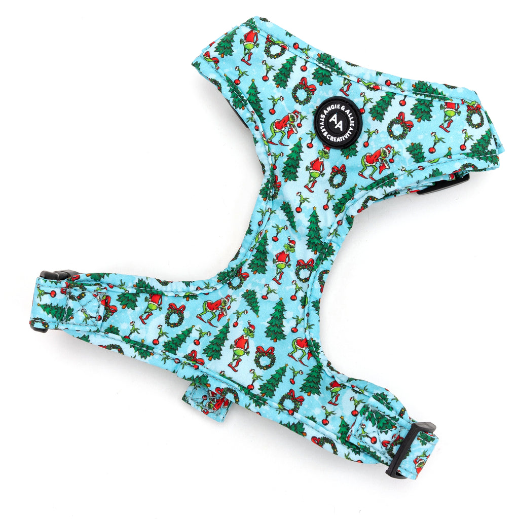 100% Cotton Adjustable No Pull Dog Harness Silver   The Grinch main