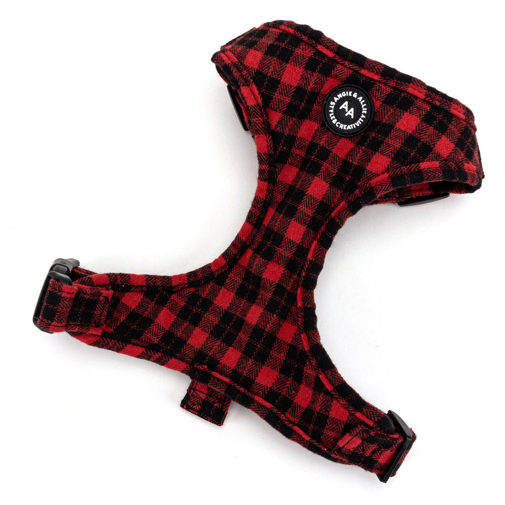 100% Cotton Adjustable No Pull Dog Harness Silver  Black Watch Red main