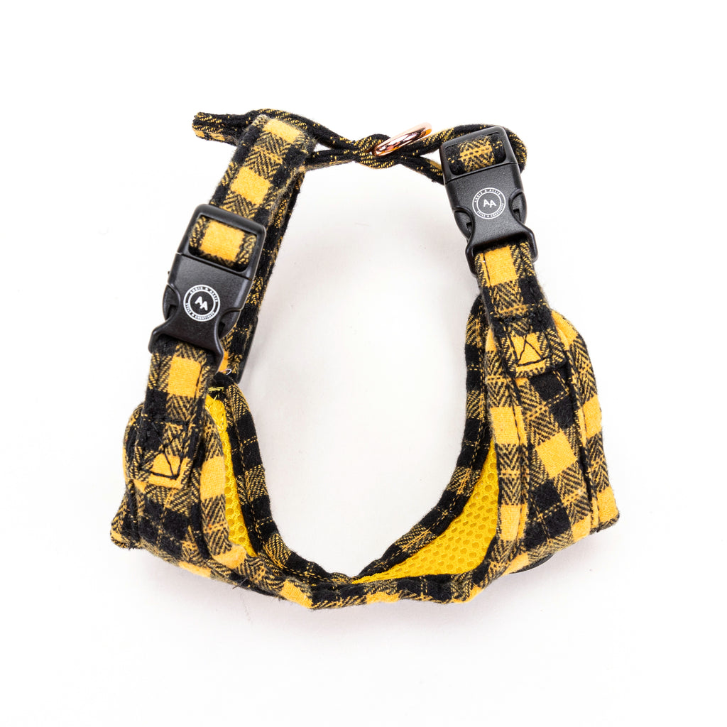 Harness Rose Gold  Black Watch Yellow side