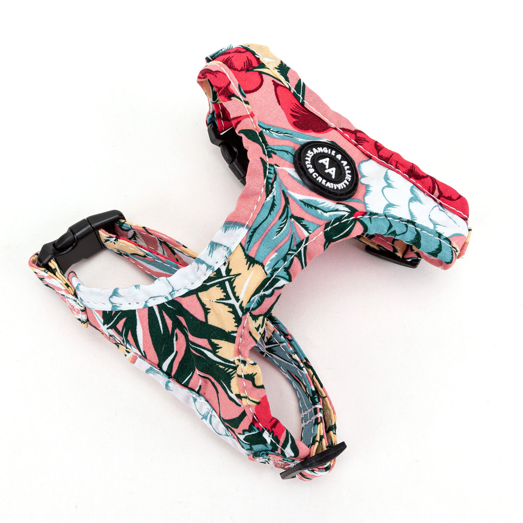 100% Cotton Adjustable No Pull Dog Harness Rose Gold   Romantic Rose main