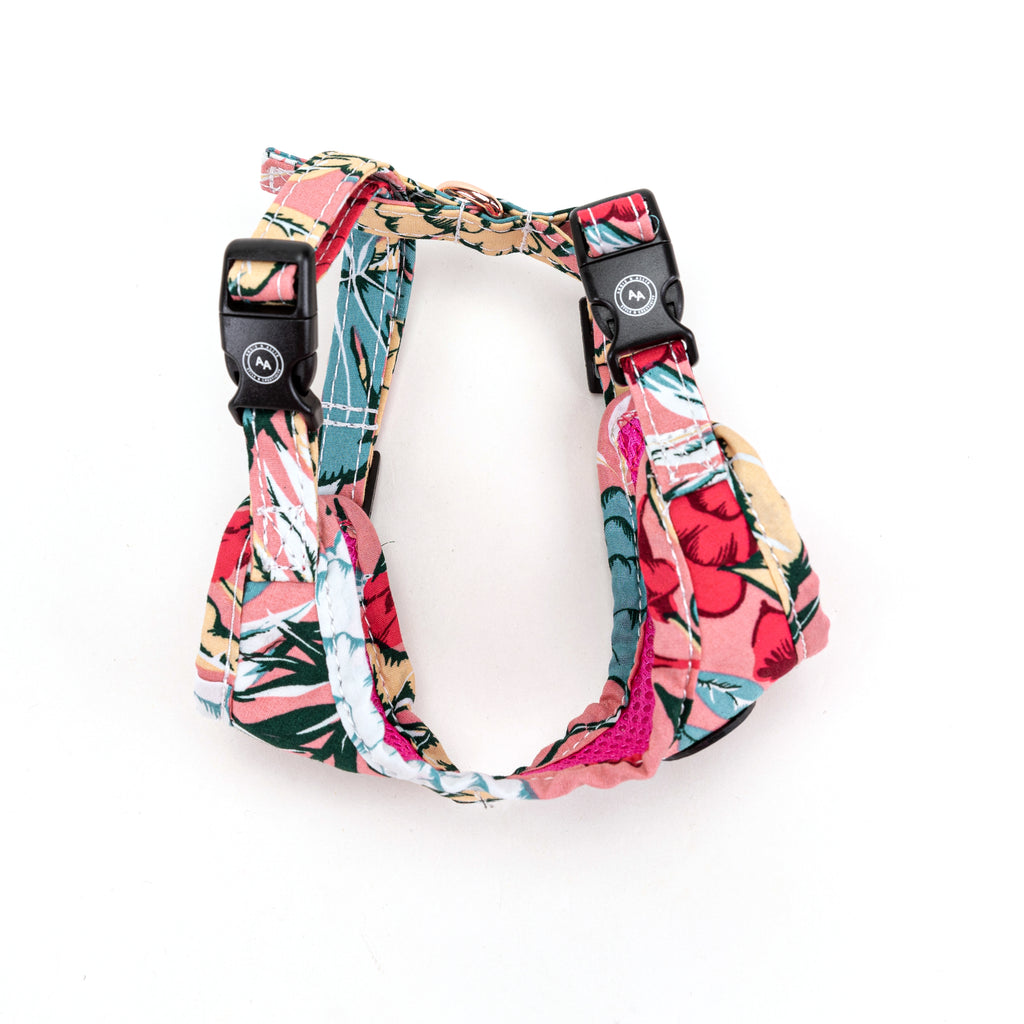 100% Cotton Adjustable No Pull Dog Harness Rose Gold   Romantic Rose side