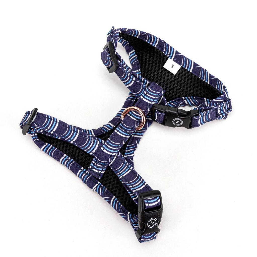 100% Cotton Adjustable No Pull Dog Harness Rose Gold   Moon Tide back