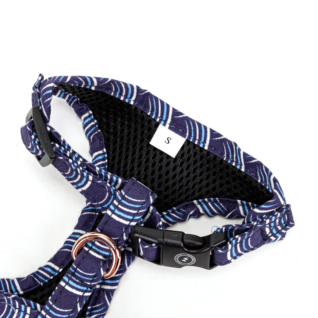 100% Cotton Adjustable No Pull Dog Harness Rose Gold   Moon Tide buckle