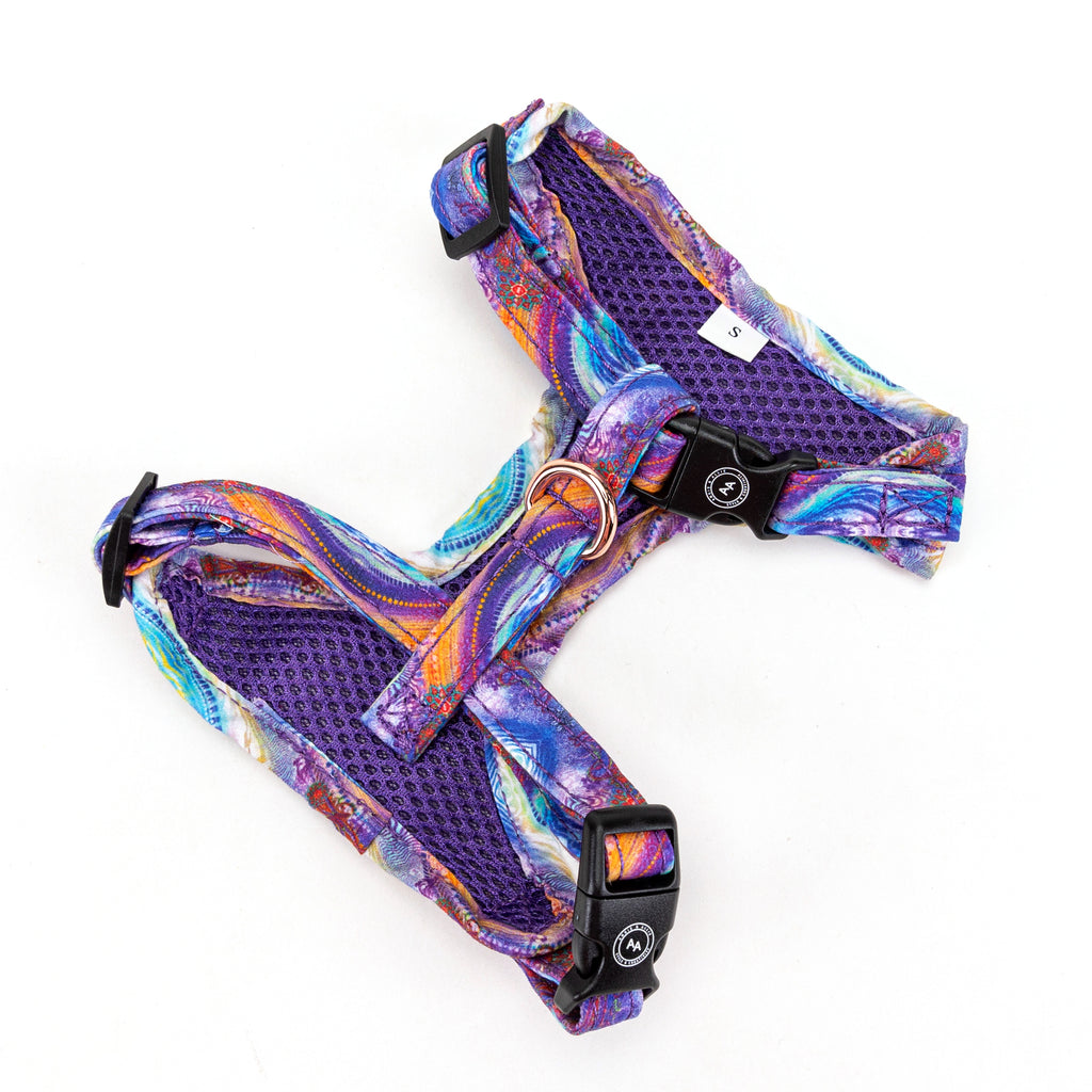 100% Cotton Adjustable No Pull Dog Harness Rose Gold  Aurora back