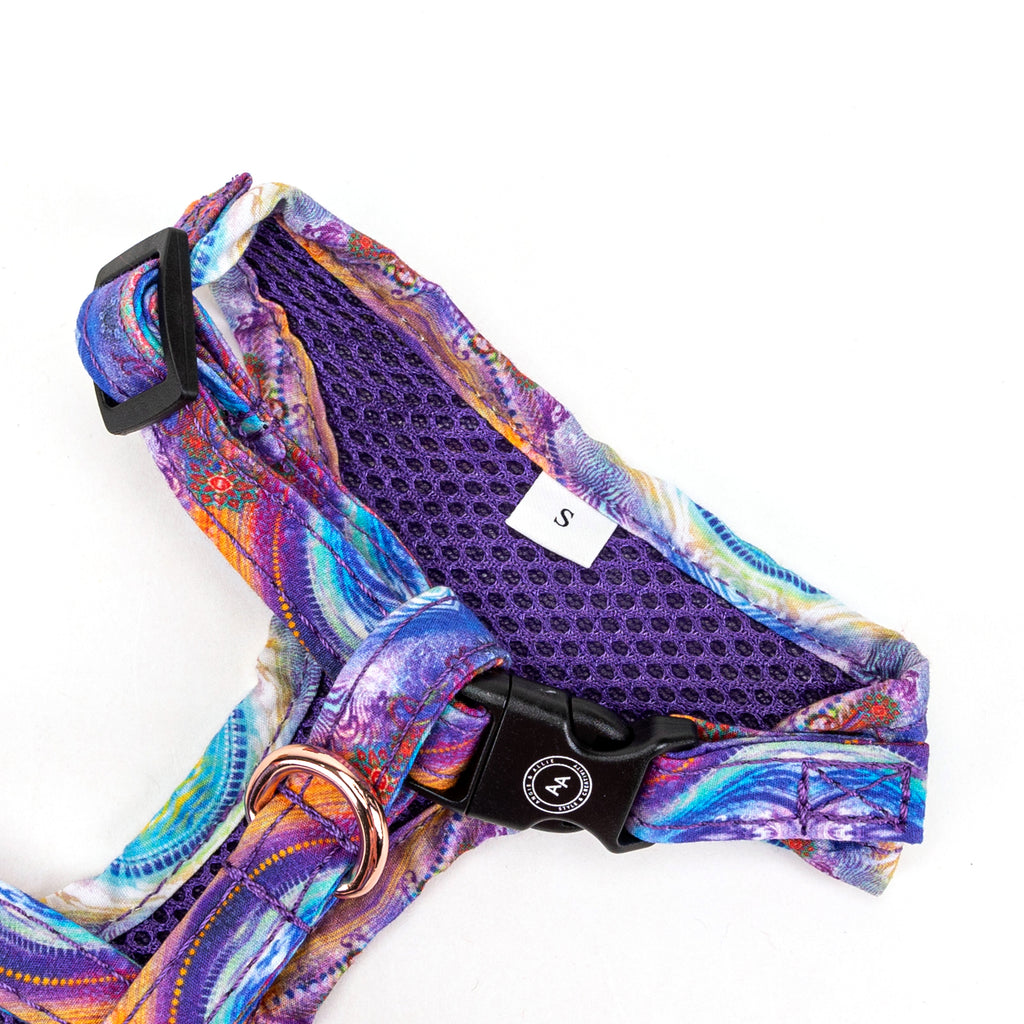 100% Cotton Adjustable No Pull Dog Harness Rose Gold  Aurora detail