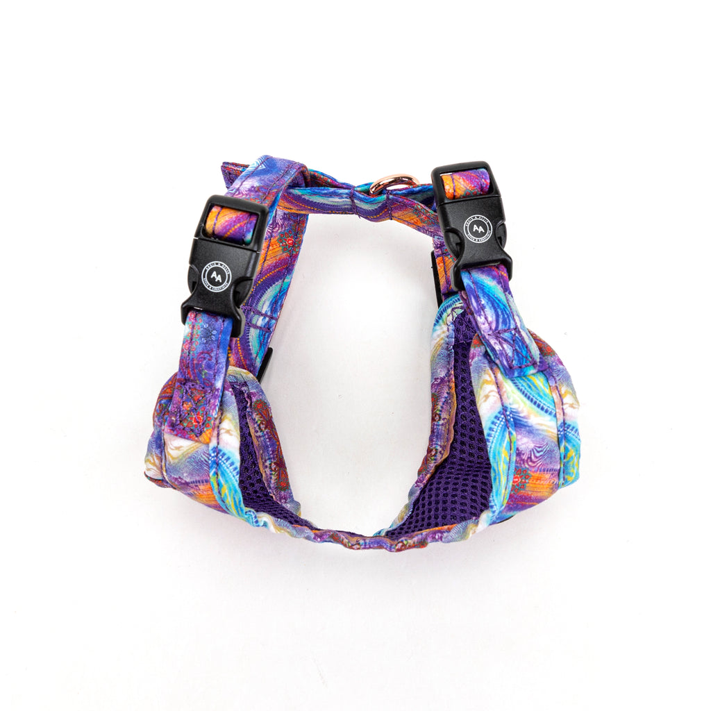 100% Cotton Adjustable No Pull Dog Harness Rose Gold  Aurora side