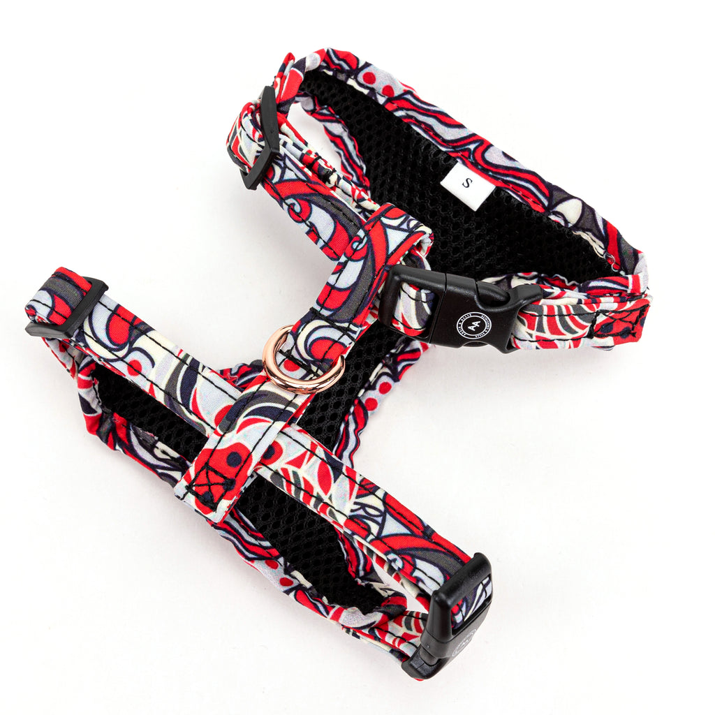 100% Cotton Adjustable No Pull Dog Harness Rose Gold   Impressionist back