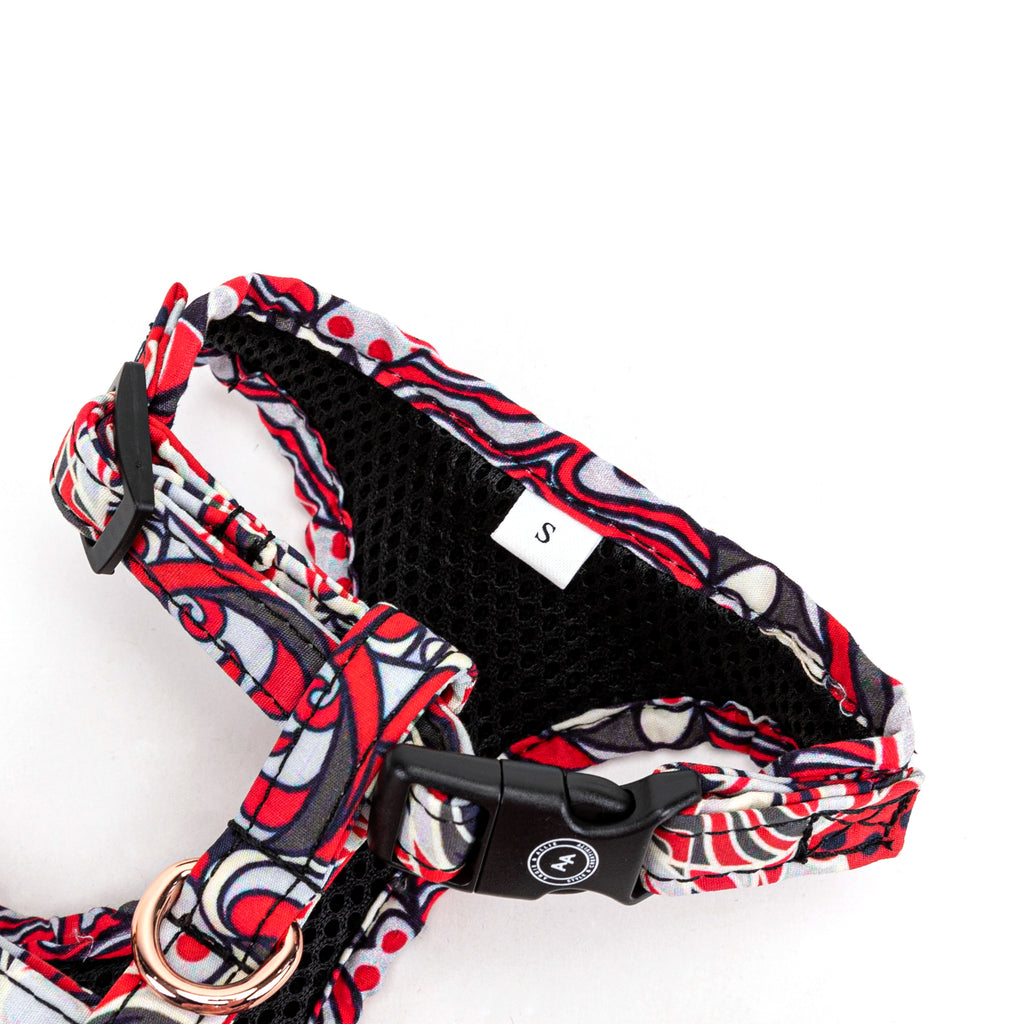 100% Cotton Adjustable No Pull Dog Harness Rose Gold   Impressionist buckle