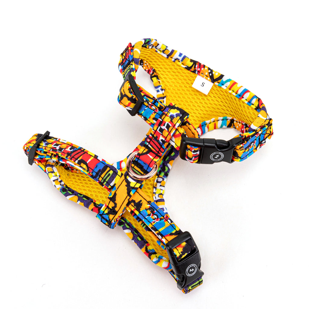 100% Cotton Adjustable No Pull Dog Harness Rose Gold  Countryside Life back