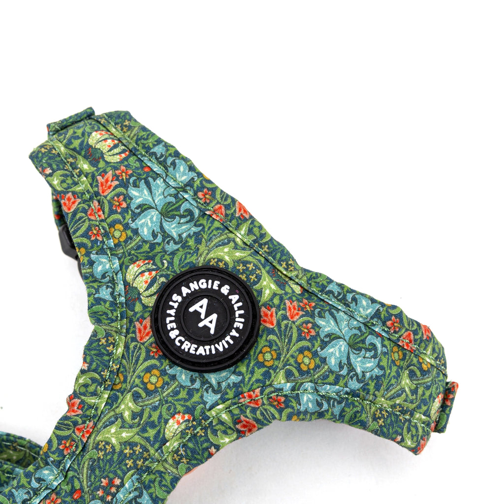 100% Cotton Adjustable Dog Harness    Golden Lily detail