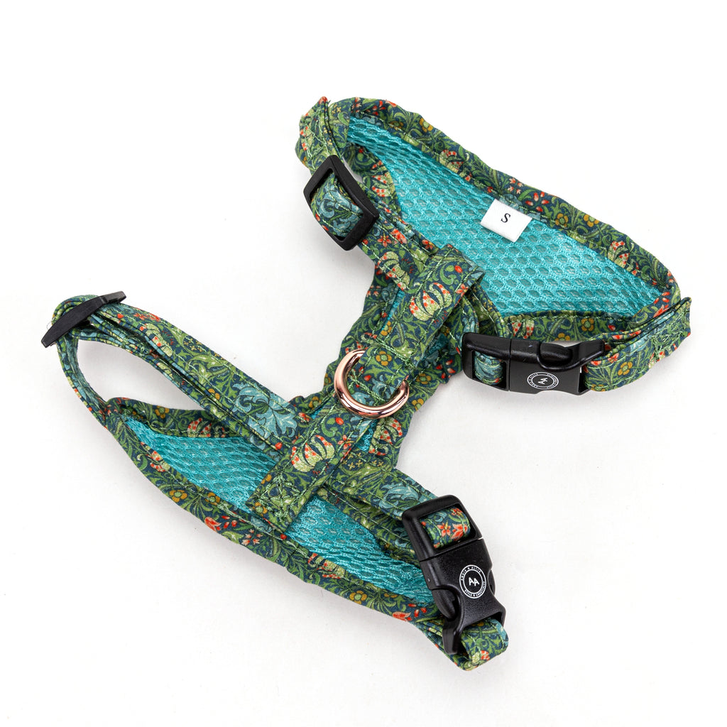 100% Cotton Adjustable Dog Harness    Golden Lily back