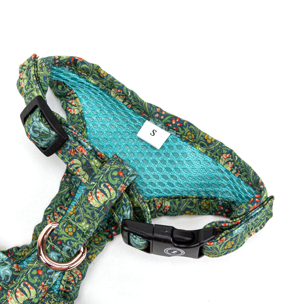 100% Cotton Adjustable Dog Harness    Golden Lily buckle