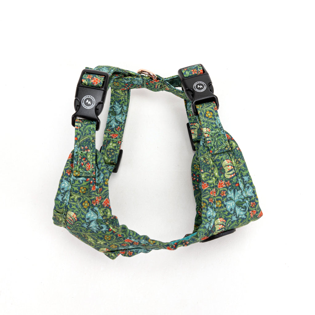 100% Cotton Adjustable Dog Harness    Golden Lily side