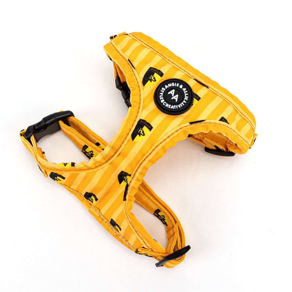 100% Cotton Adjustable No Pull Dog Harness Rose Gold  Harry Potter Hufflepuff Pride main