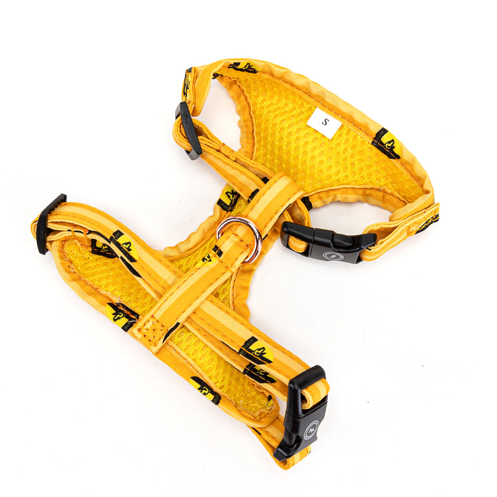 100% Cotton Adjustable No Pull Dog Harness Rose Gold  Harry Potter Hufflepuff Pride back