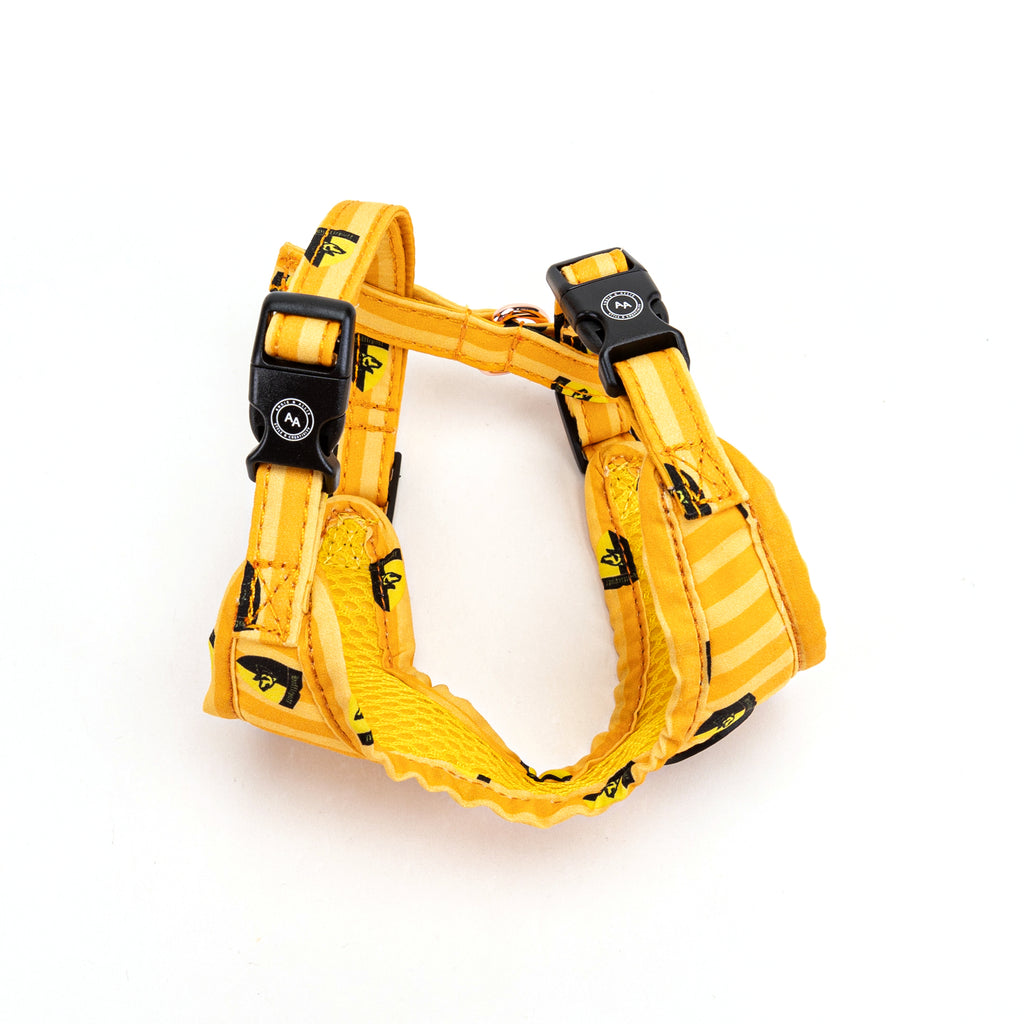 100% Cotton Adjustable No Pull Dog Harness Rose Gold  Harry Potter Hufflepuff Pride side