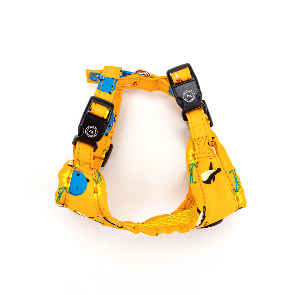 100% Cotton Adjustable No Pull Dog Harness Rose Gold  Oswald side