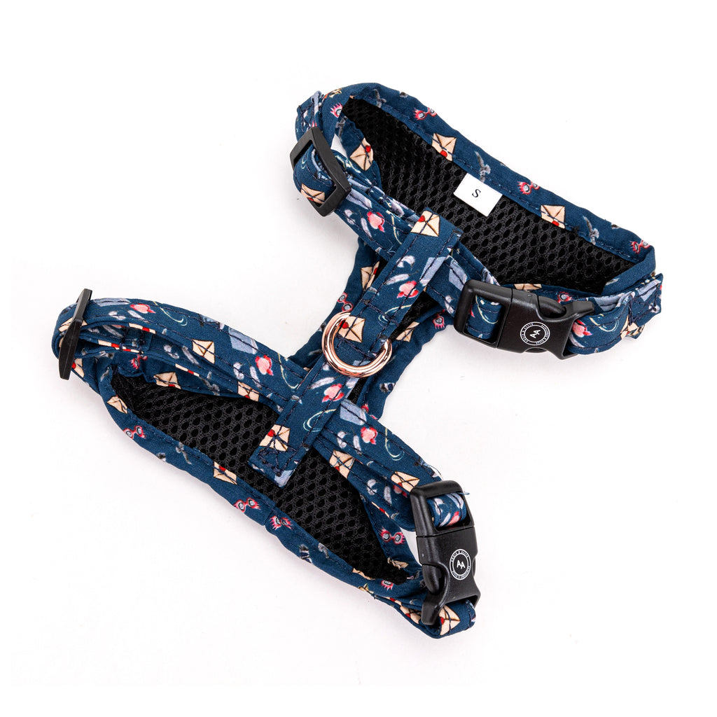 100% Cotton Adjustable Dog Harness Rose Gold  Harry Potter Ravenclaw House back