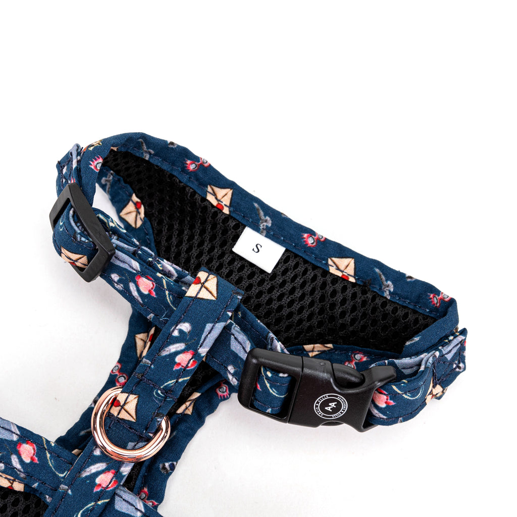 100% Cotton Adjustable Dog Harness Rose Gold  Harry Potter Ravenclaw House buckle