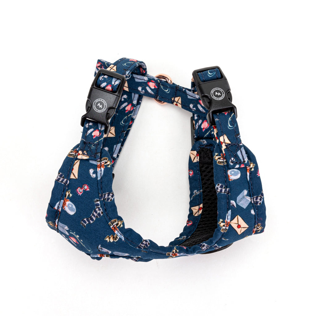 100% Cotton Adjustable Dog Harness Rose Gold  Harry Potter Ravenclaw House side