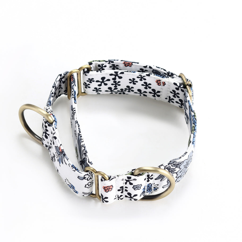 100% Cotton Martingale Dog Collar Brass  Spring Valley main