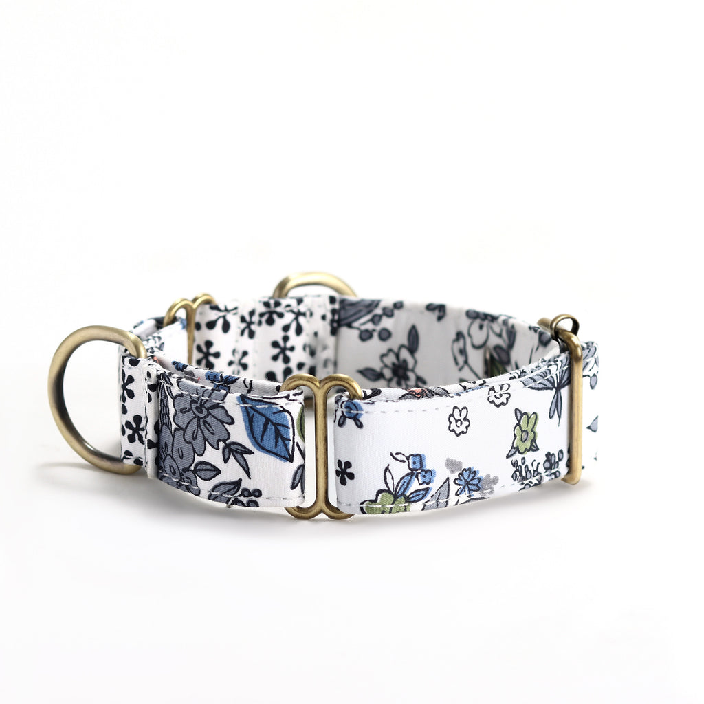 100% Cotton Martingale Dog Collar Brass  Spring Valley side