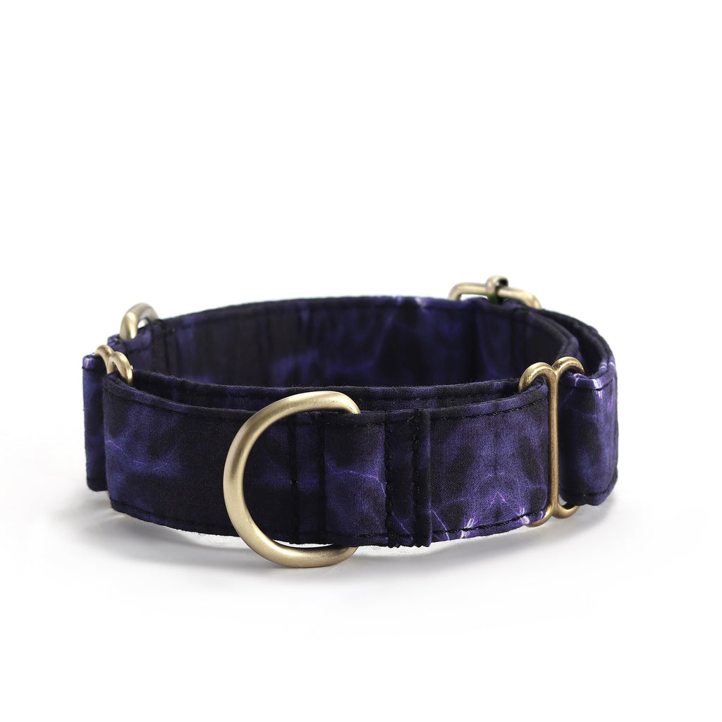 100% Cotton Martingale Dog Collar Brass  Aurora front