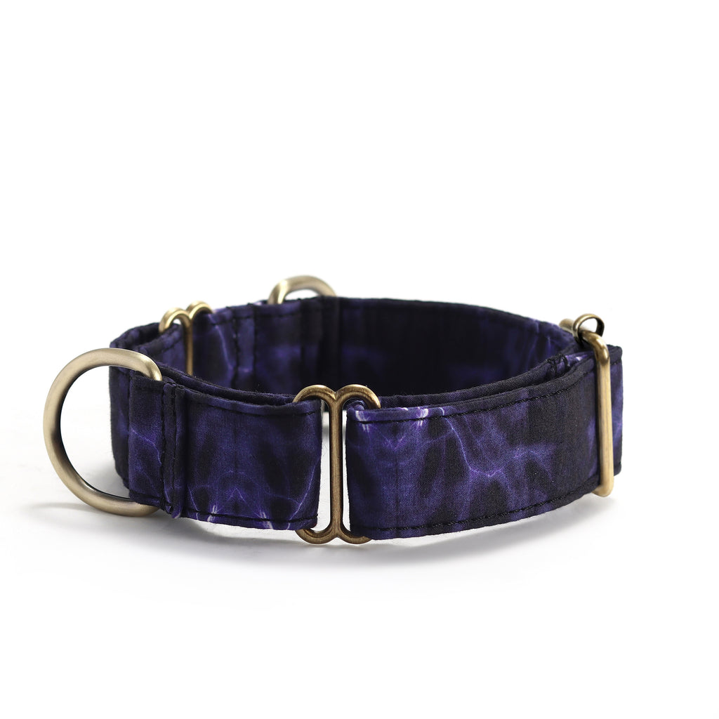 100% Cotton Martingale Dog Collar Brass  Aurora side