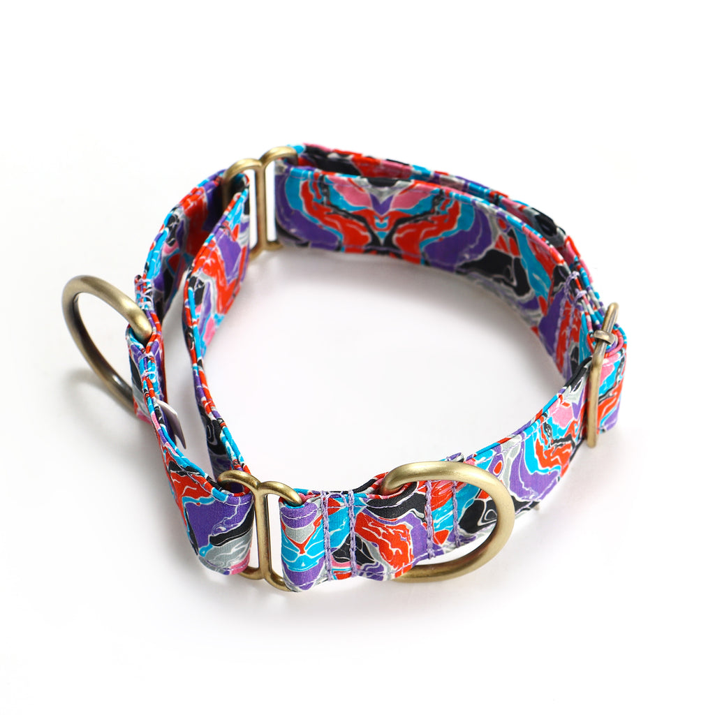 100% Cotton Martingale Dog Collar Brass  Fantasy main