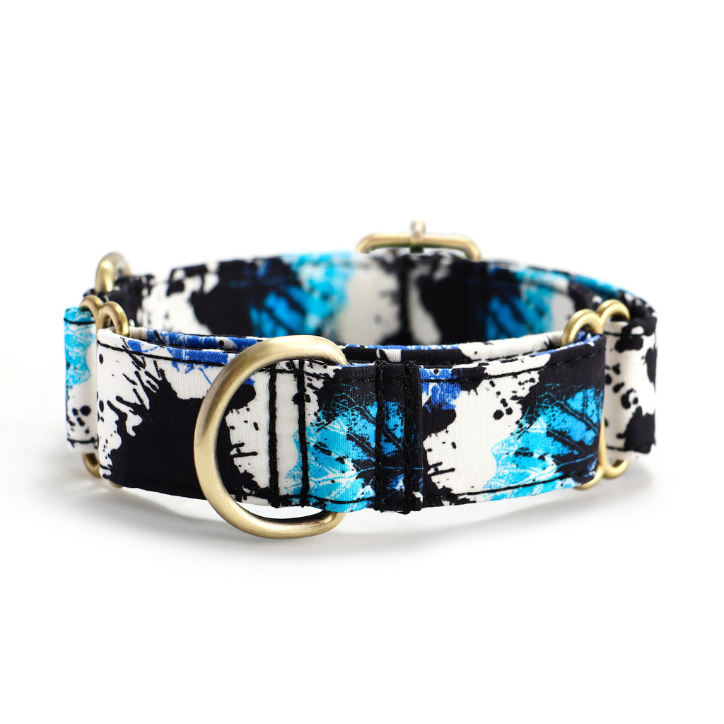 100% Cotton Martingale Dog Collar Brass Lotus front