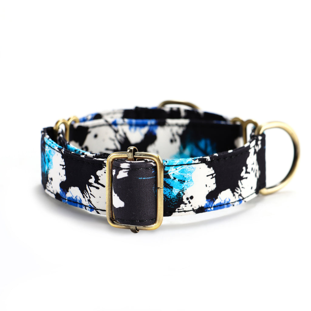 100% Cotton Martingale Dog Collar Brass Lotus side