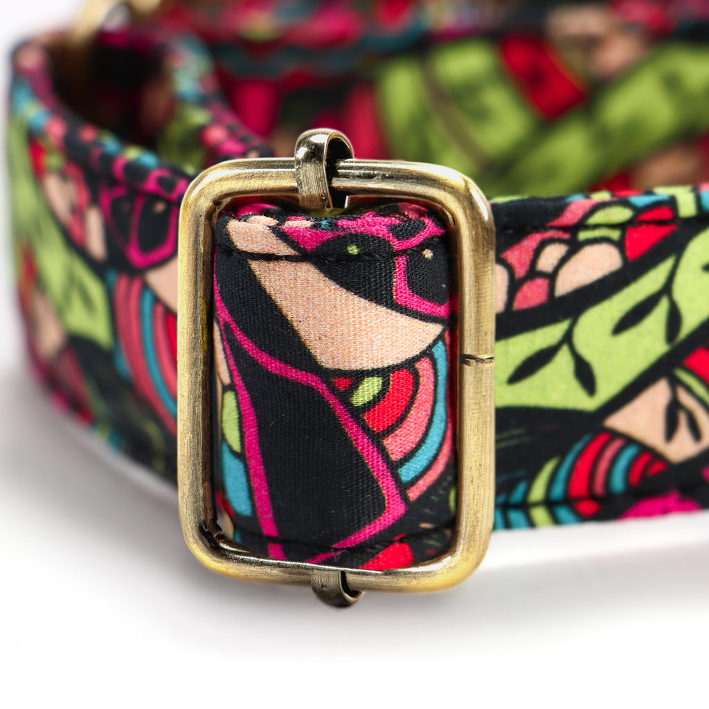 100% Cotton Martingale Dog Collar Brass  African hardware