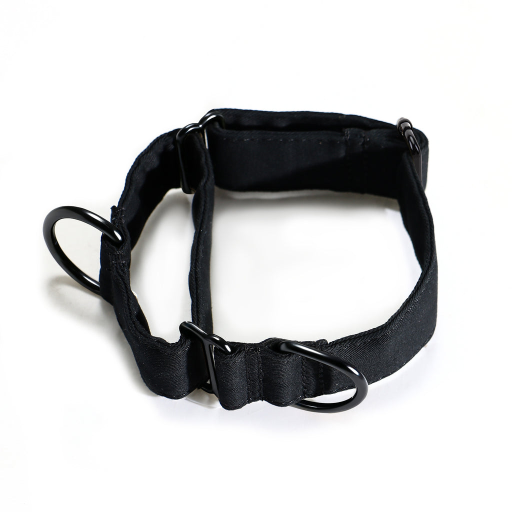 100% Cotton Martingale Dog Collar Black main
