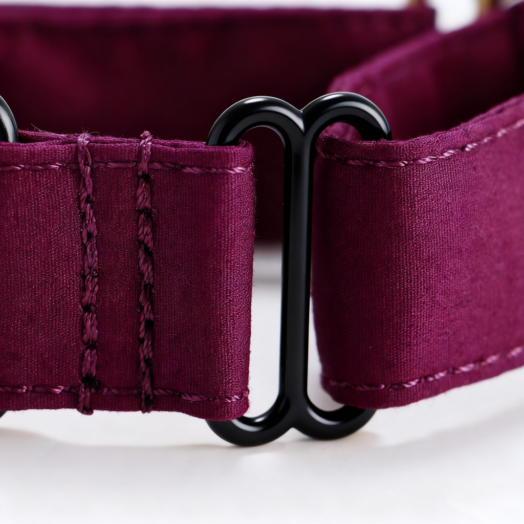 100% Cotton Martingale Dog Collar Wine detail