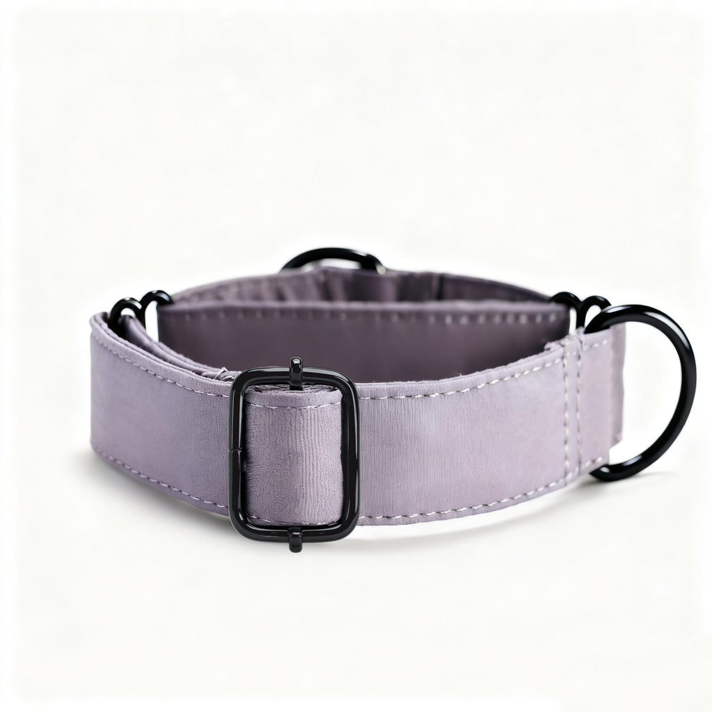 100% Cotton Martingale Dog Collar Light Grey side
