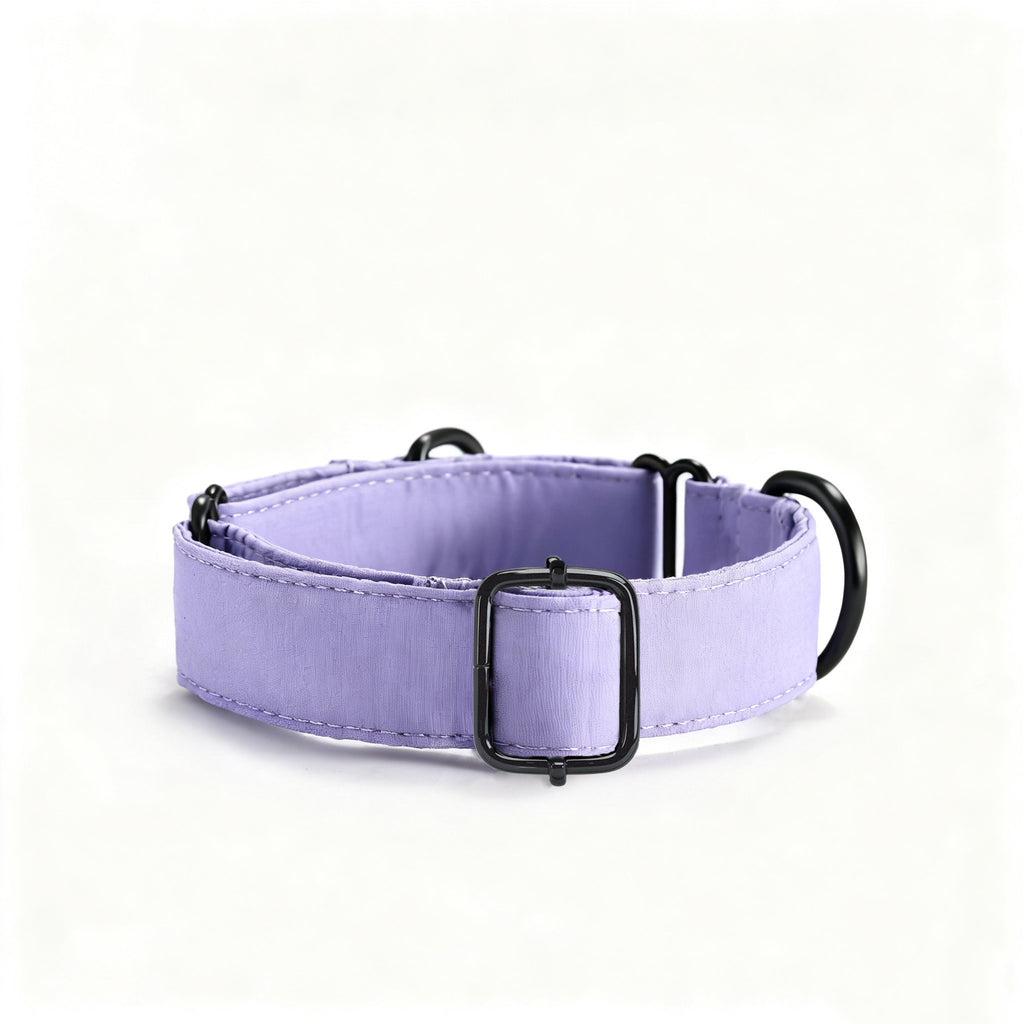 100% Cotton Martingale Dog Collar Lavender side