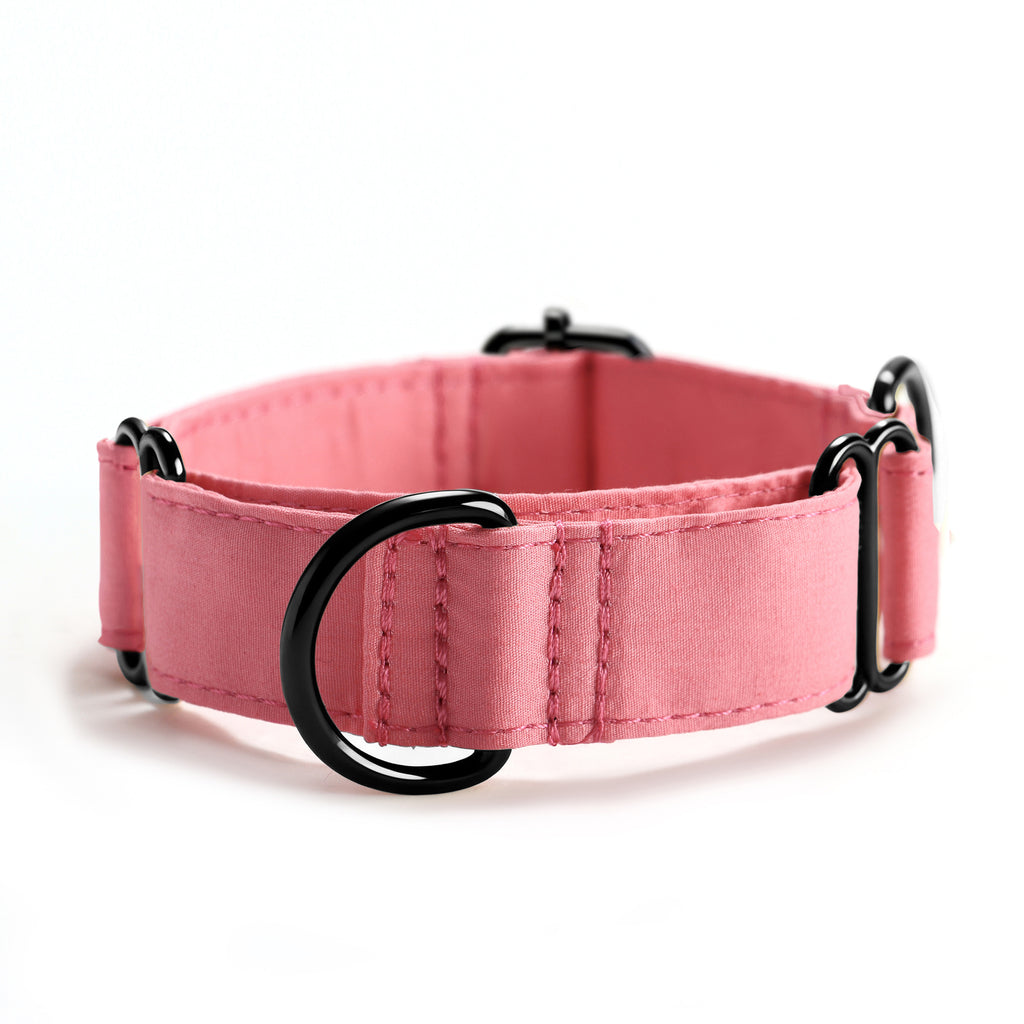 100% Cotton Martingale Dog Collar Coral front