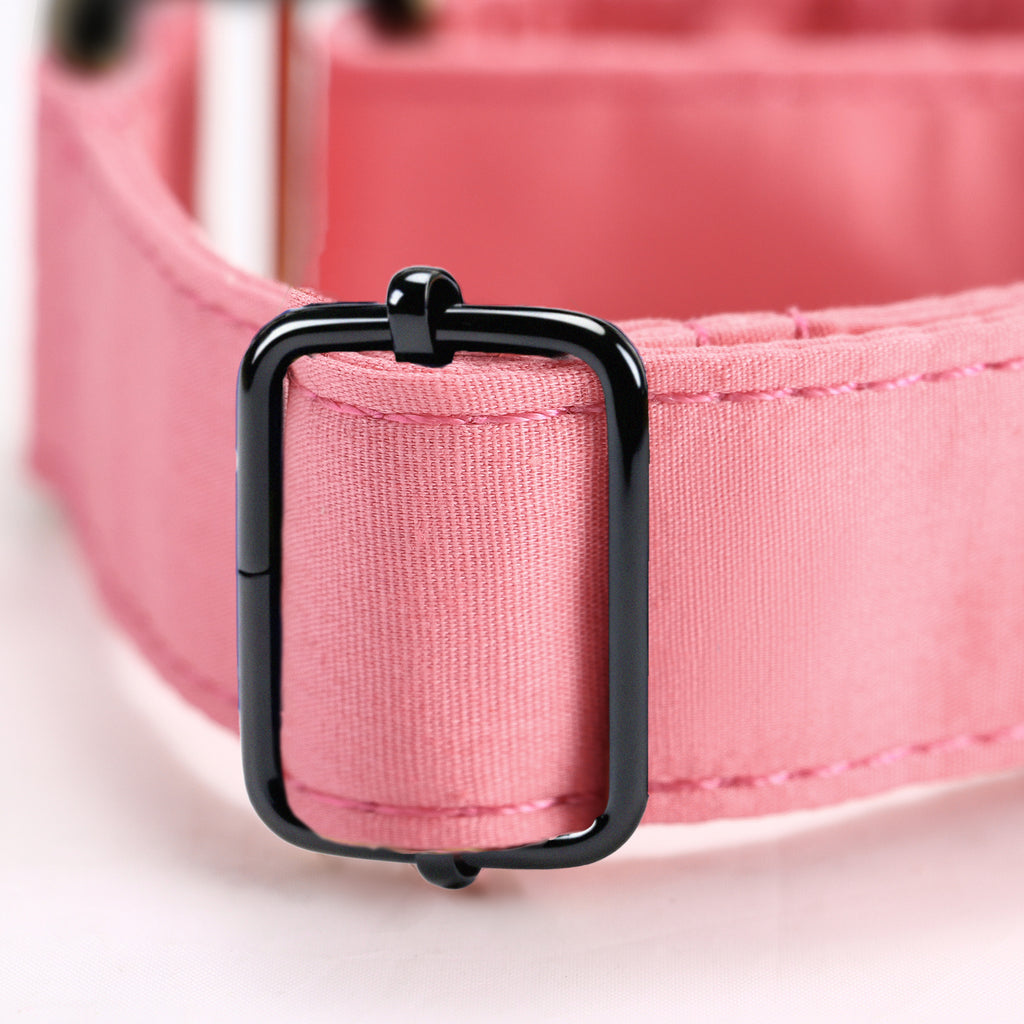 100% Cotton Martingale Dog Collar Coral hardware