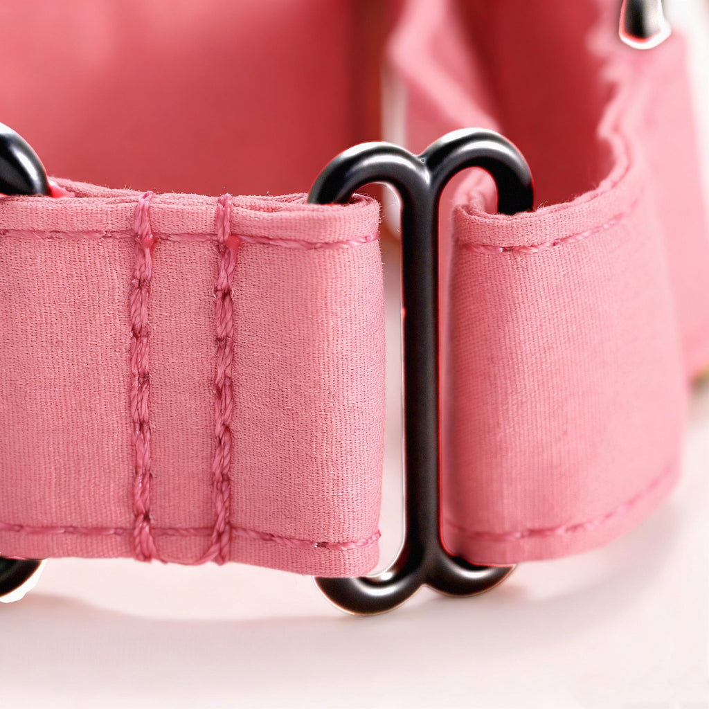 100% Cotton Martingale Dog Collar Coral detail