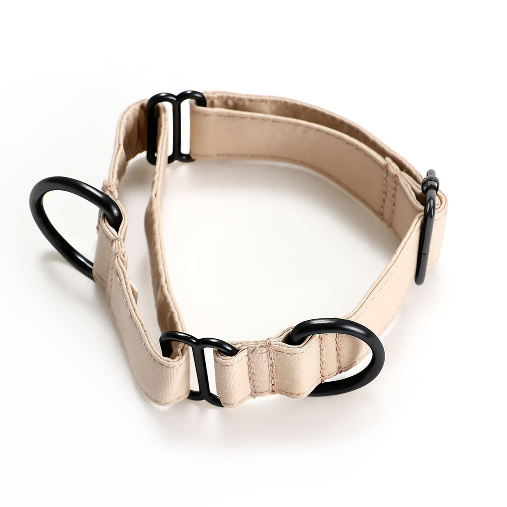 100% Cotton Martingale Dog Collar Beige main