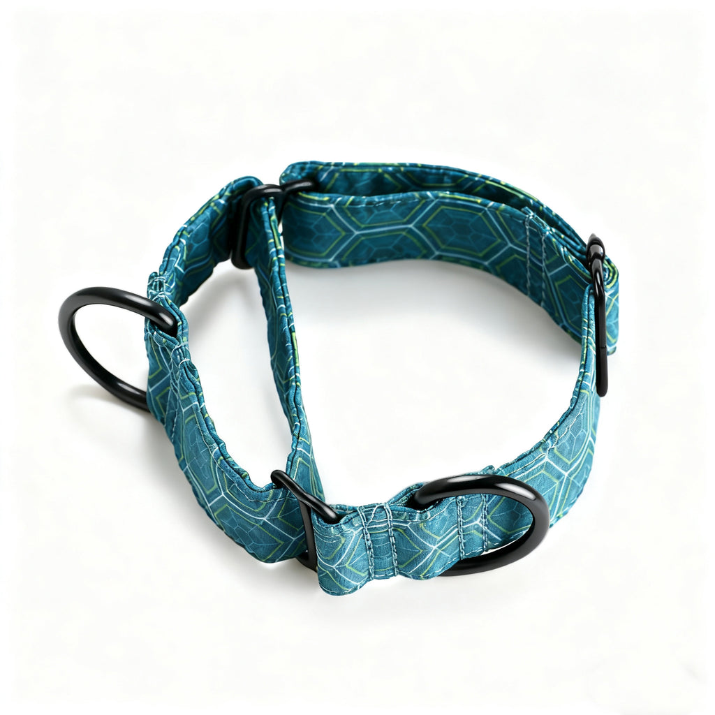 100% Cotton Martingale Dog Collar Black Honeycomb main