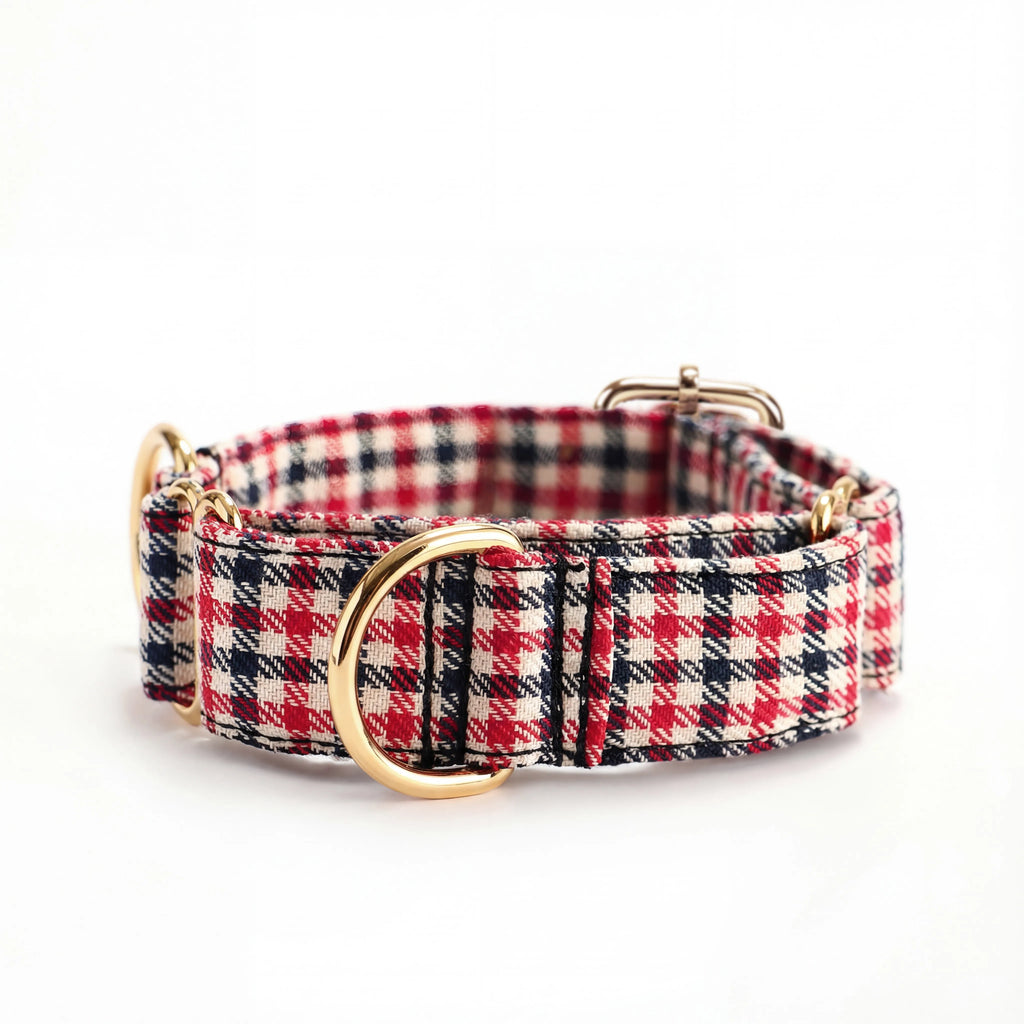 100% Cotton Martingale Dog Collar Gold Shepherd Two Tone front