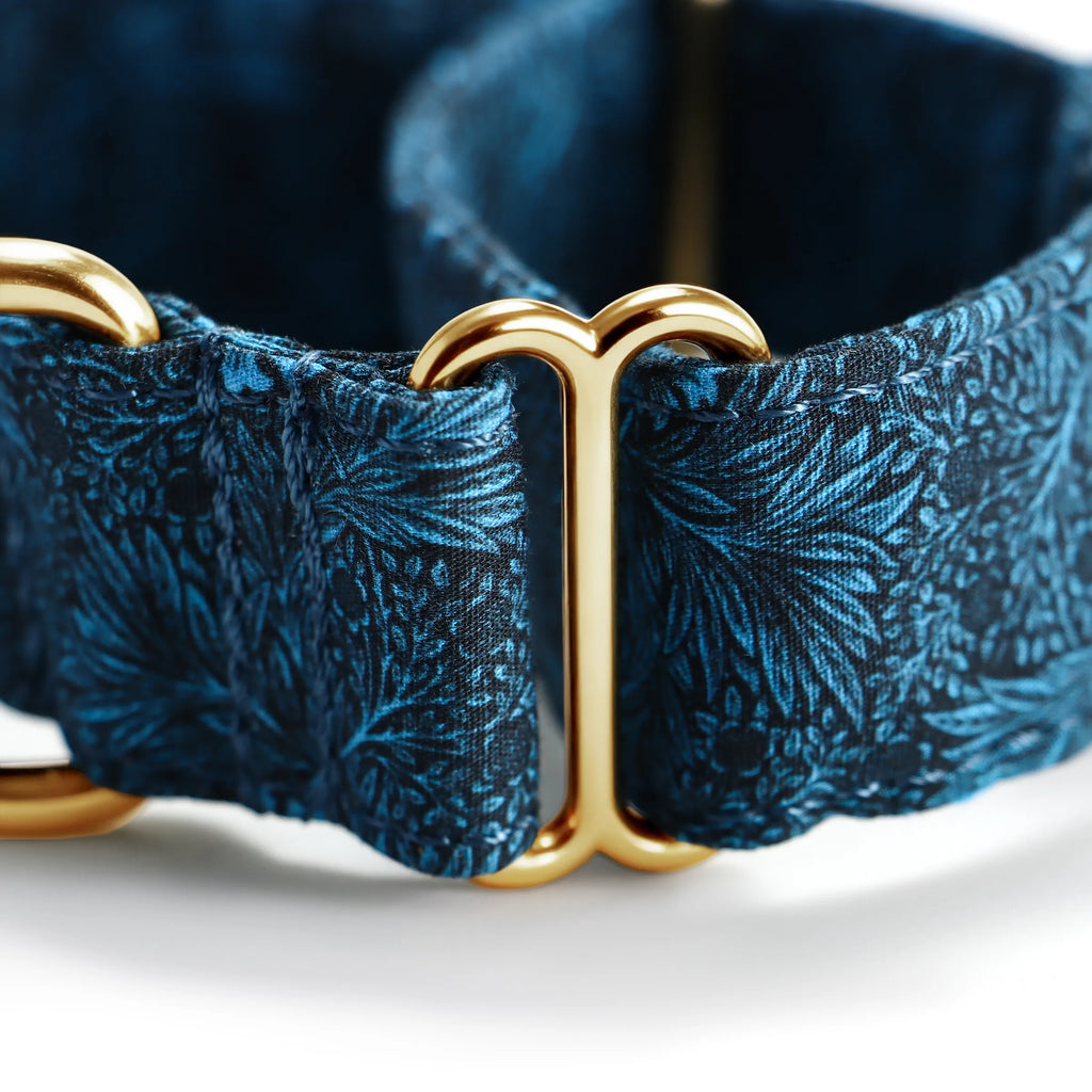 100% Cotton Martingale Dog Collar Gold Marigold detail