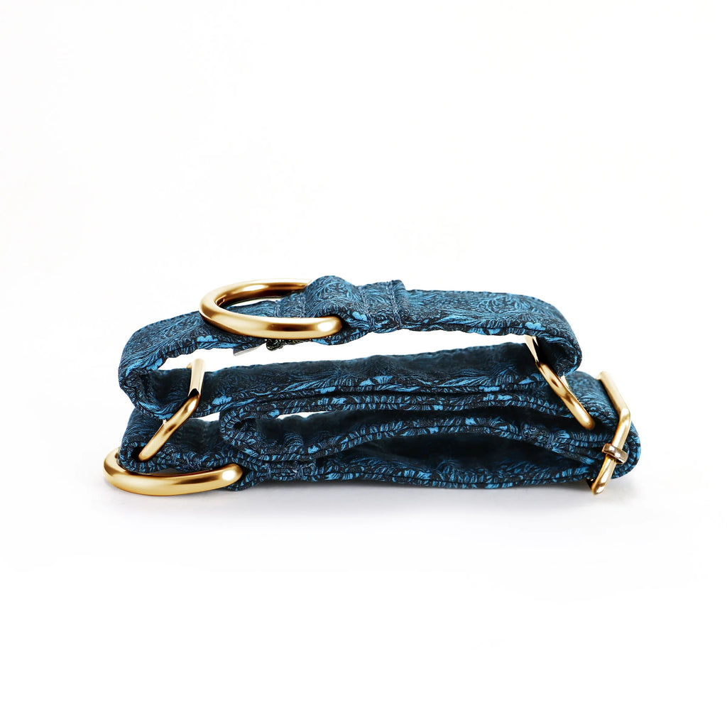 100% Cotton Martingale Dog Collar Gold Marigold folded