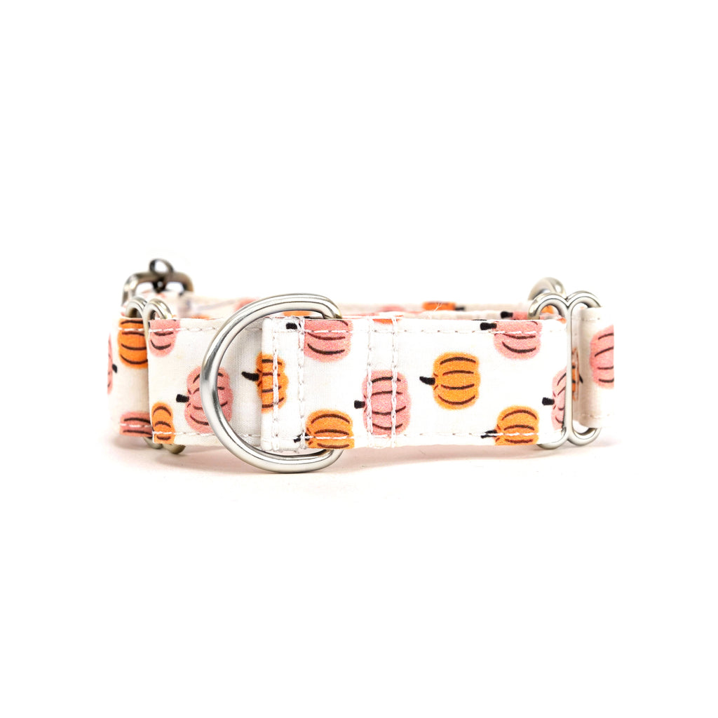 100% Cotton Martingale Dog Collar Silver Love Halloween front