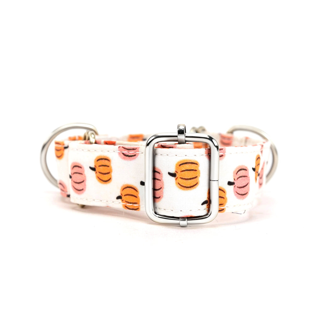 100% Cotton Martingale Dog Collar Silver Love Halloween back