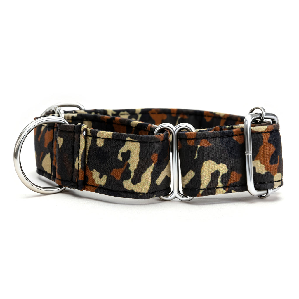 100% Cotton Martingale Dog Collar Silver Camo side