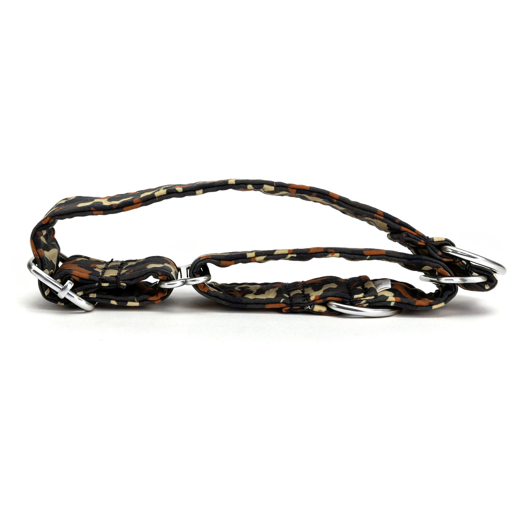 100% Cotton Martingale Dog Collar Silver Camo folded