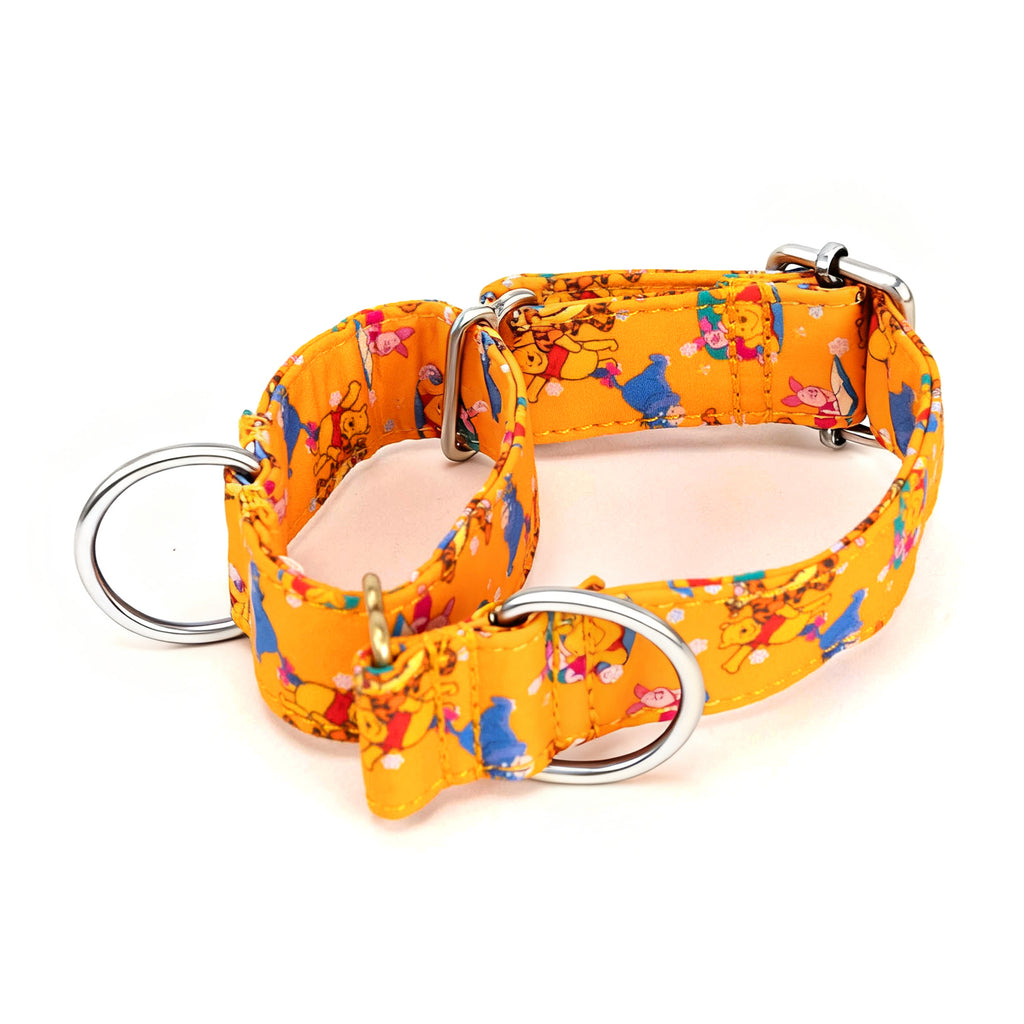 Winnie the Pooh Martingale Dog Collar Silver Hardware main